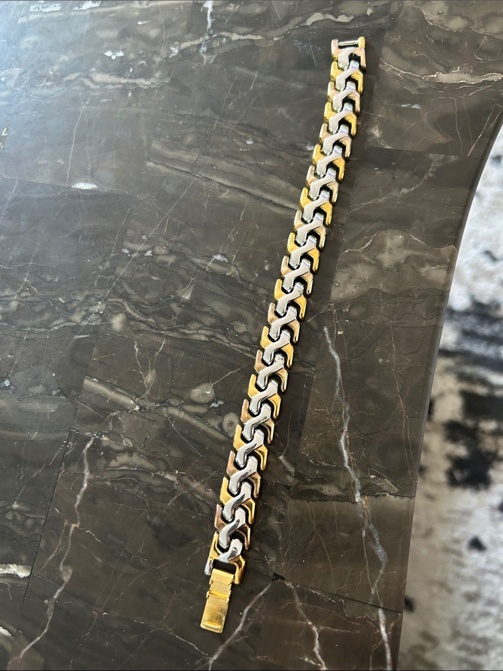 Two-Tone Gold and Silver Link Bracelet